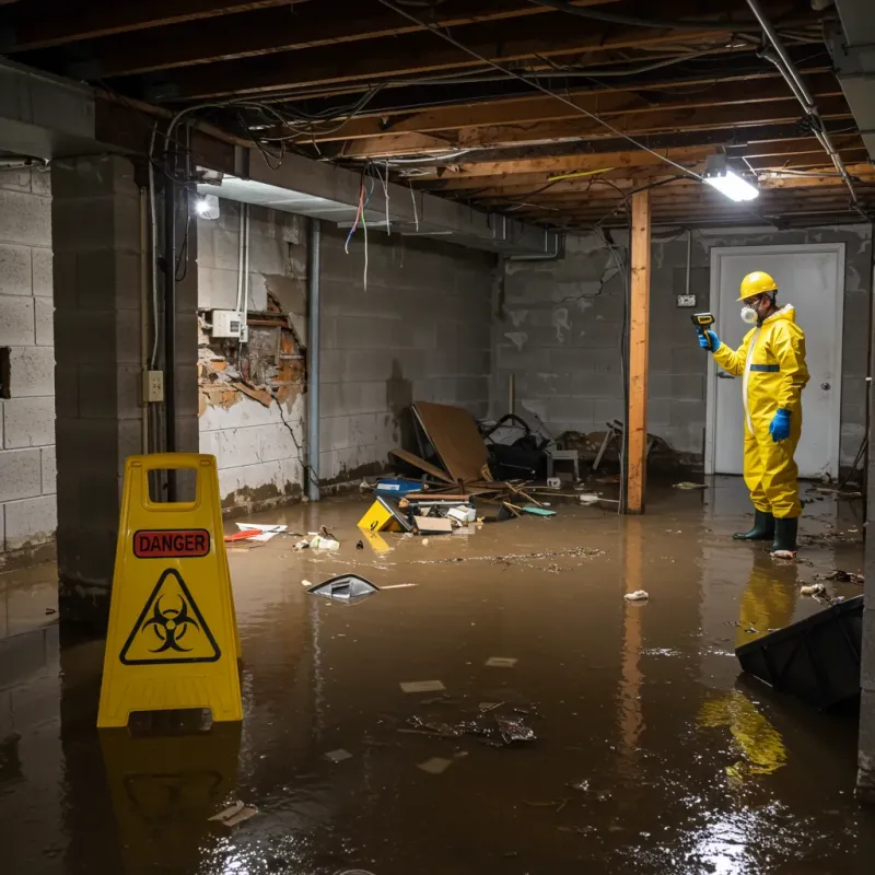 Flooded Basement Electrical Hazard in Washington, NC Property