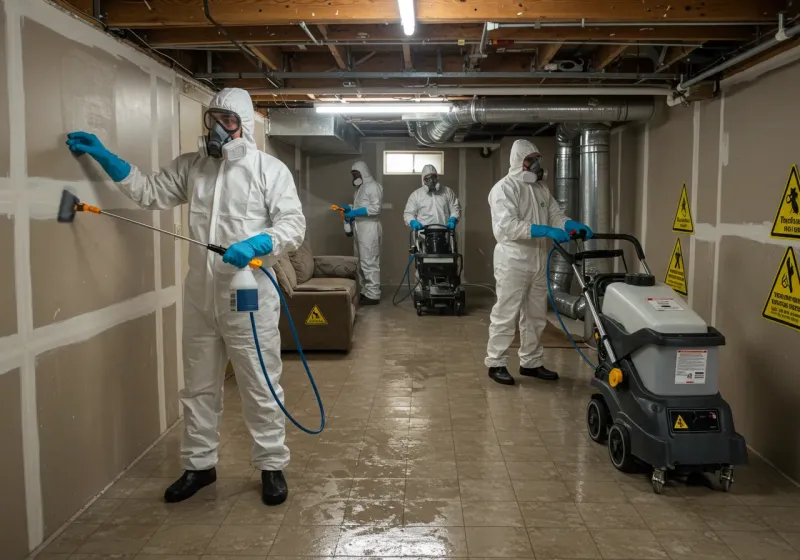 Basement Moisture Removal and Structural Drying process in Washington, NC